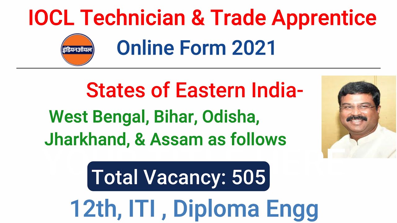 IOCL Technician & Trade Apprentice Online Form 2021|| Total Vacancy: 505| Diploma Engg, ITI ,12th |