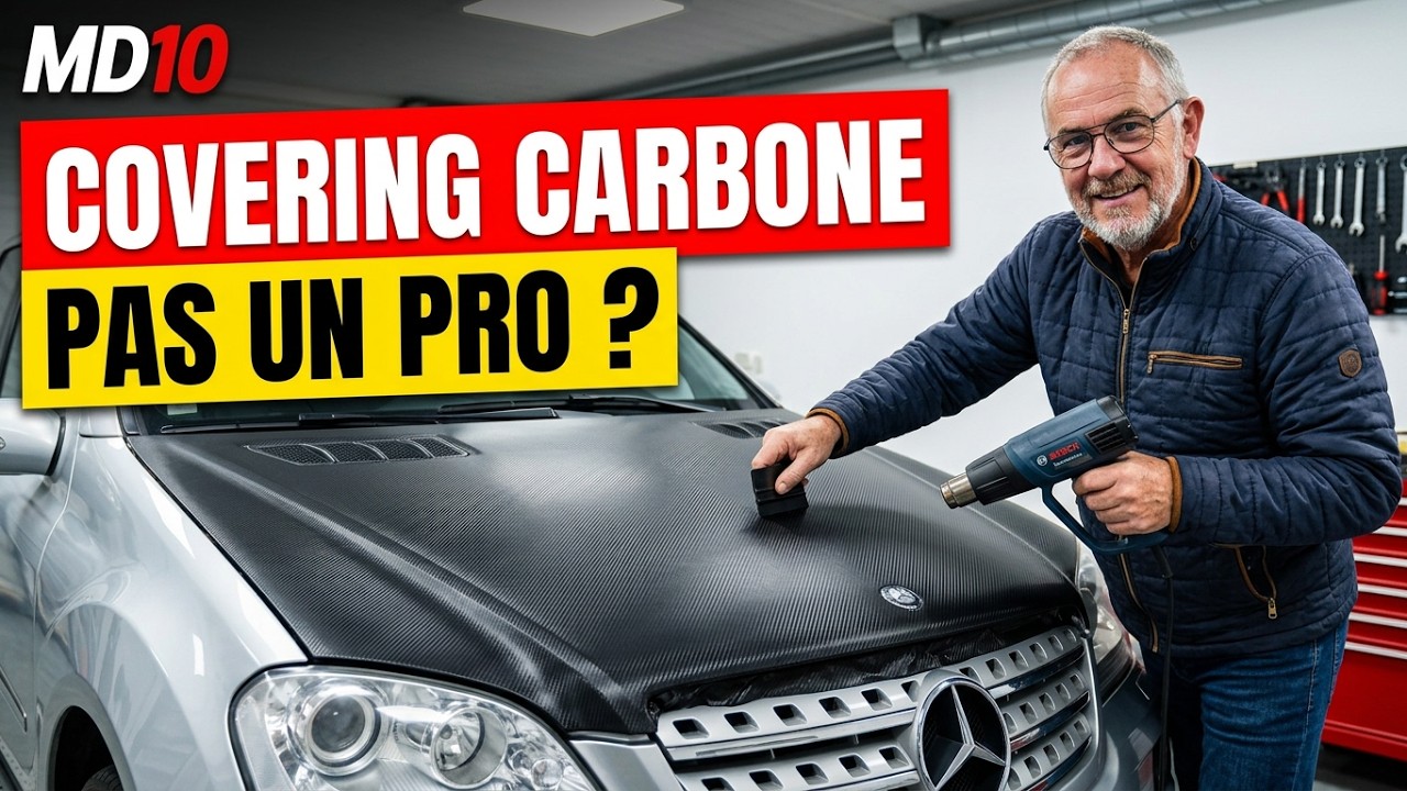 Covering : poser un film carbone sur Mercedes SL mais pas que, si on est pas un spécialiste !