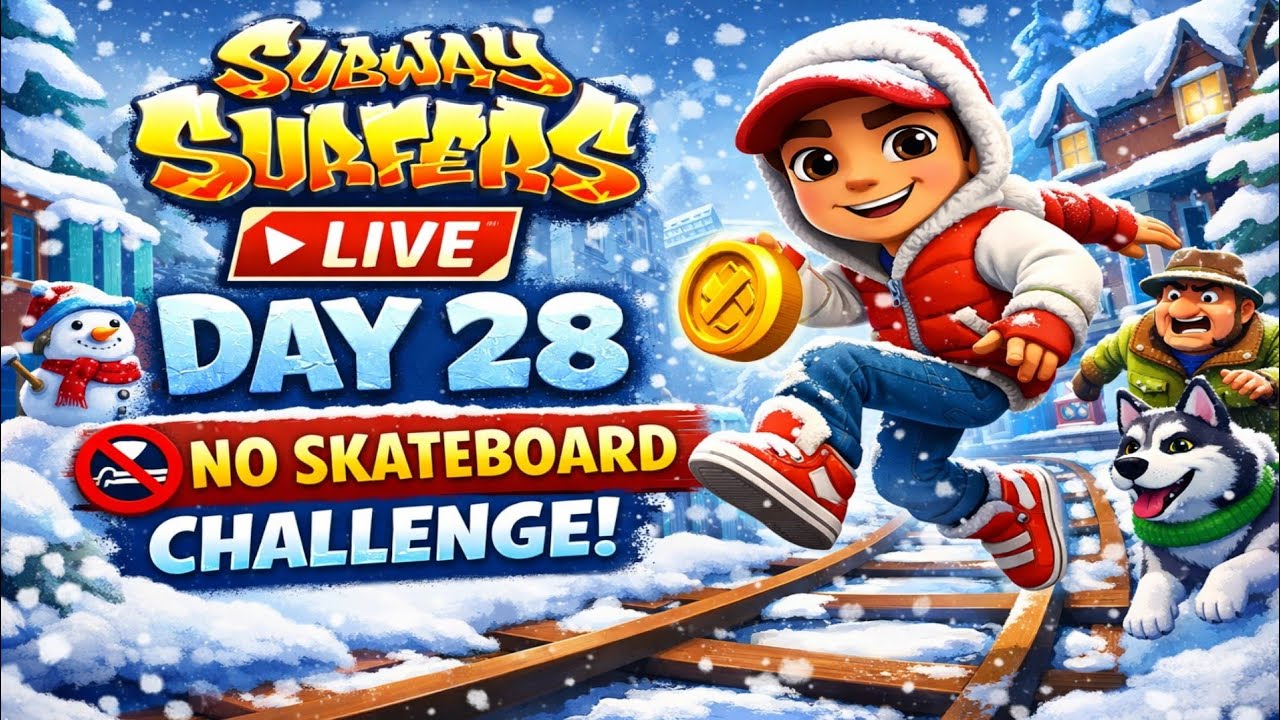 🔴 Subway Surfers LIVE – Day 28 | No Skateboard Challenge!#uniquegaminglive #hindi