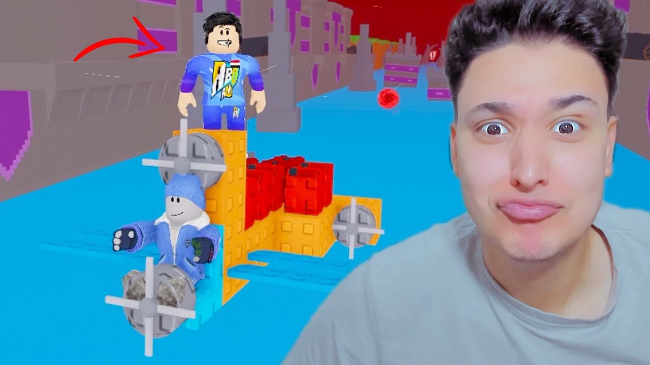 عملت طيارة من البلوكات 😱 وطرت بيها انا وصاحبى فى روبلوكس