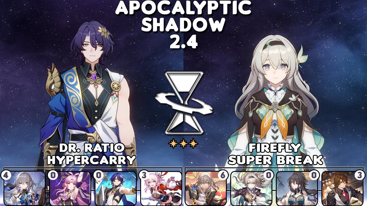 NEW Apocalyptic Shadow 2.4 | E0S0 Dr. Ratio & E0S1 Firefly | Stage 4 - 3⭐| Honkai Star Rail