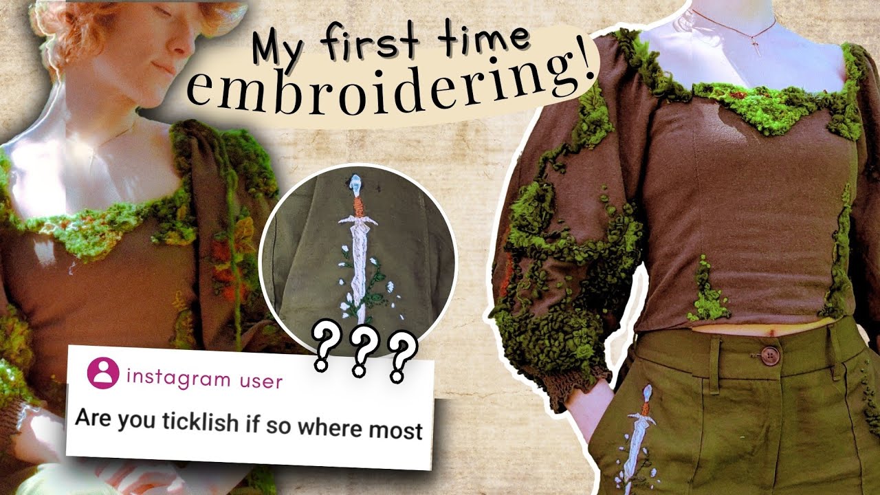 🌿 I embroider a Mosscore  top🌿 & answer some of your questions!