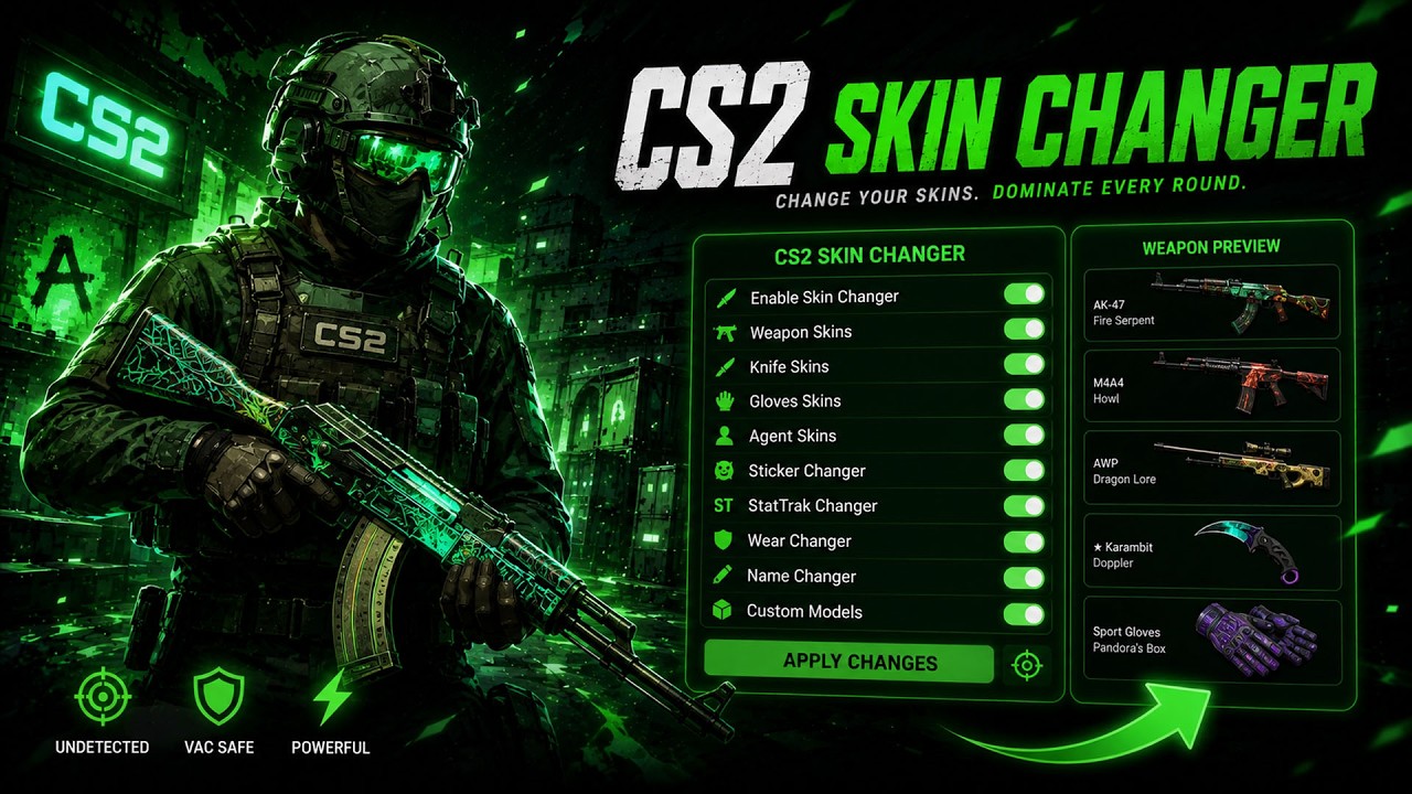 CS2 Skin Changer | Free Skin Changer CS2 | 2026 &ndash; UNLOCK ALL KNIVES & GLOVES (VacNet 3.0 Bypass)