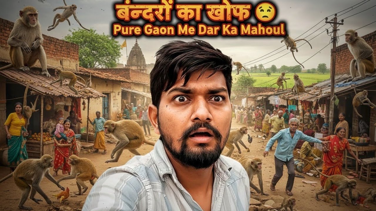 Bandaron ka khauf 🐵 Pure Gaao Me Dur Ka Mahoul 😯 || Daily Life Vlog Day = 16