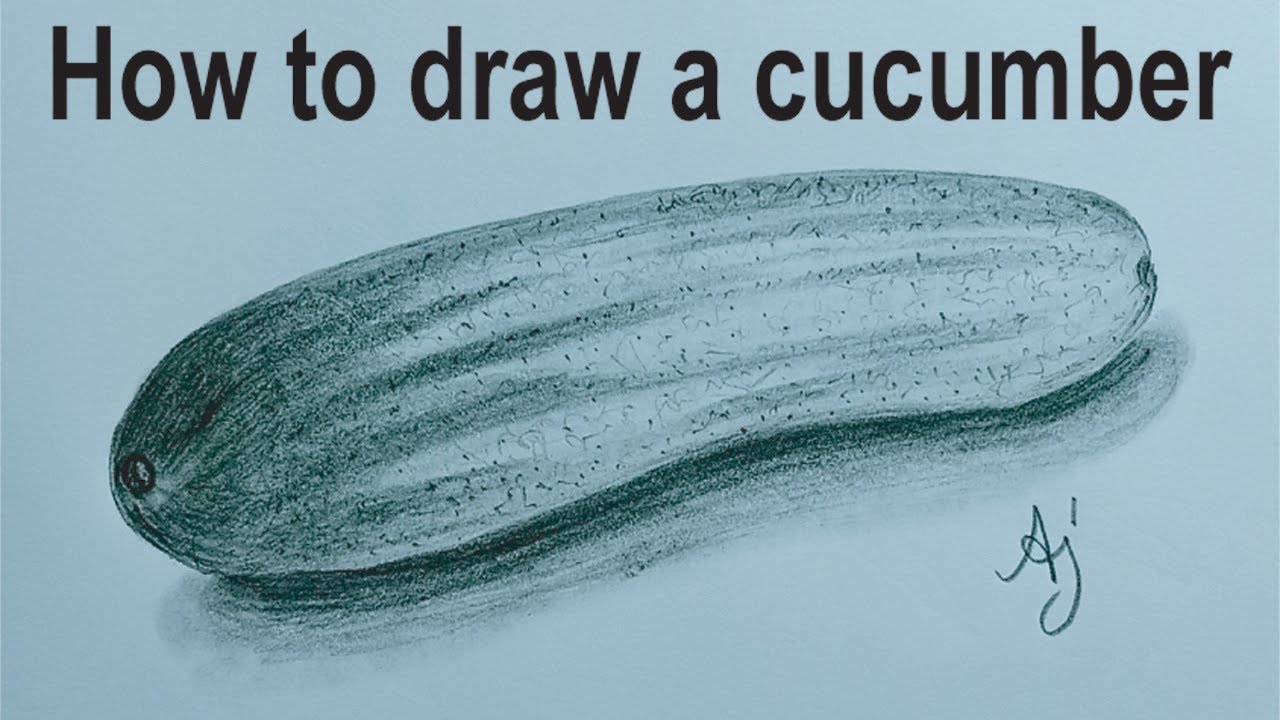 How to draw a cucumber step by step | easy cucumber drawing | cucumber drawing | sosa drawing