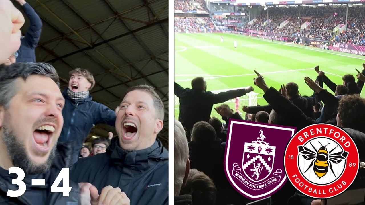 *AWAY END CHAOS* As 93rd-MINUTE DAMSGAARD GOAL Wins PL GAME OF THE SEASON | BURNLEY 3-4 BRENTFORD