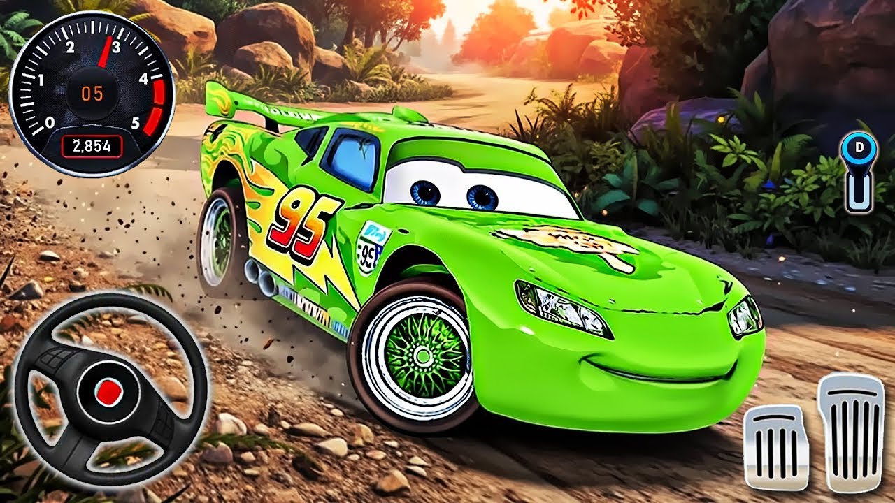 Green Lightning McQueen - Extreme Car Driving Simulator - Android GamePlay #2