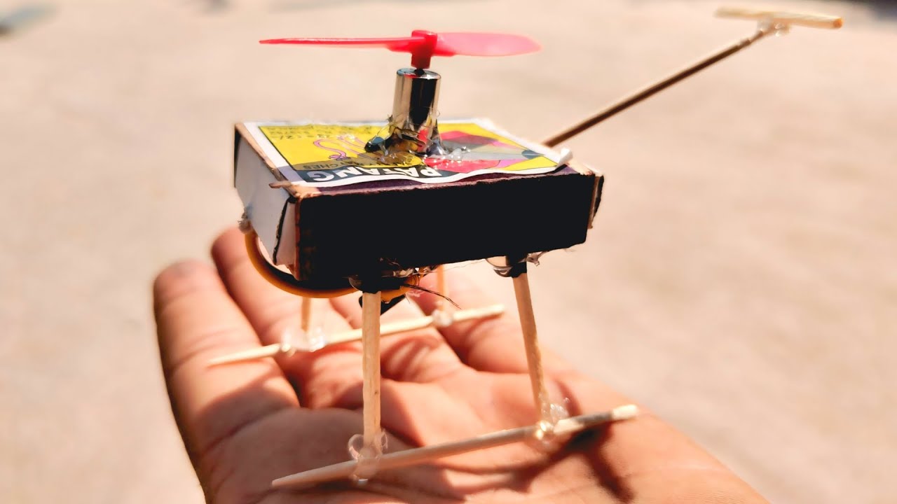 How To Make Flying Matchbox Helicopter | Quadcopter | Diy Toy Helicopter