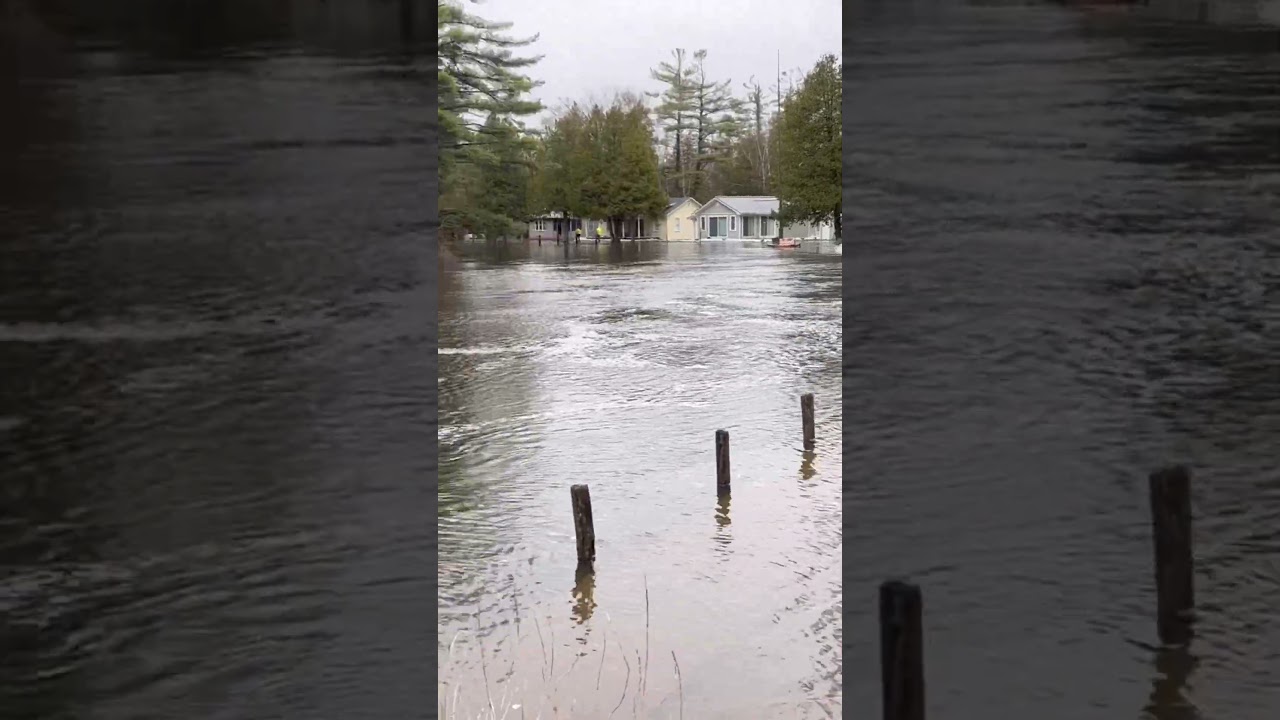 Indian River Michigan flood update 4/18/2026 water still rising
