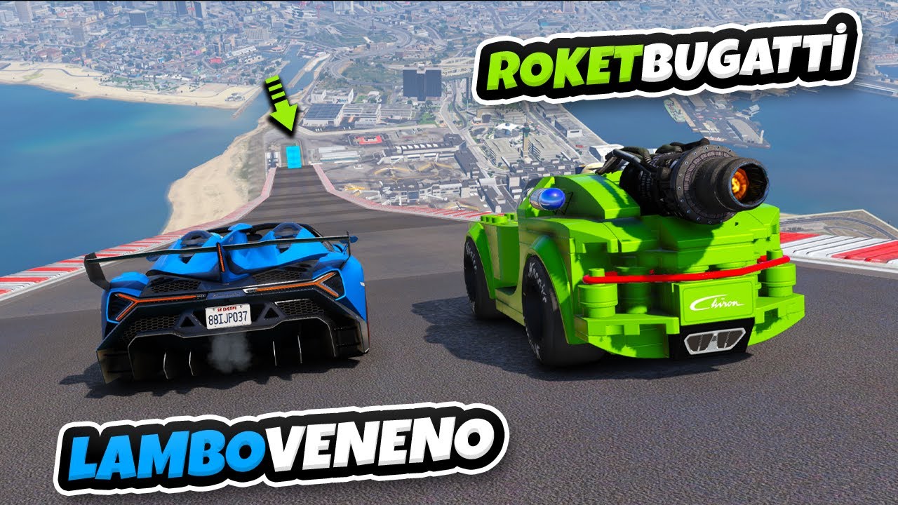 Roket Bugatti vs Veneno Arabalar İkili Kapışma Serisinde - GTA 5