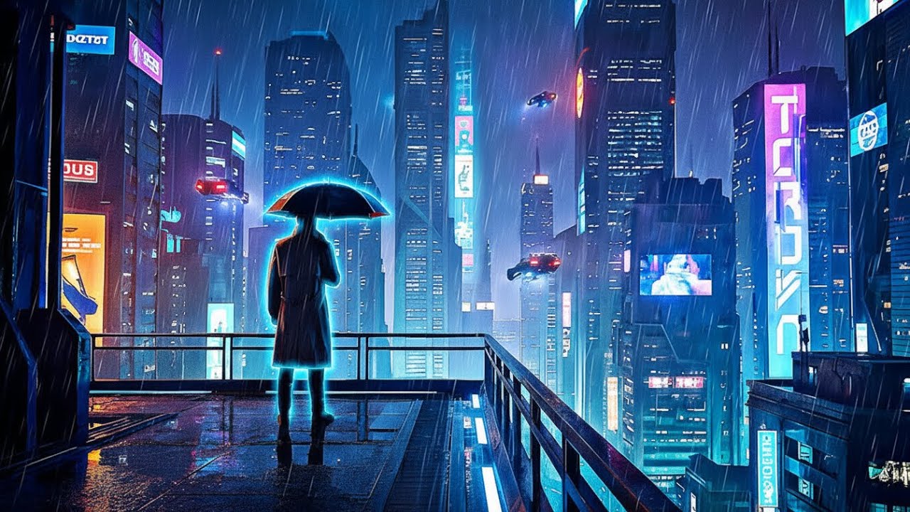 ECHOES IN NEON RAIN – 1 Hour Cinematic Cyberpunk Ambient for Reflection