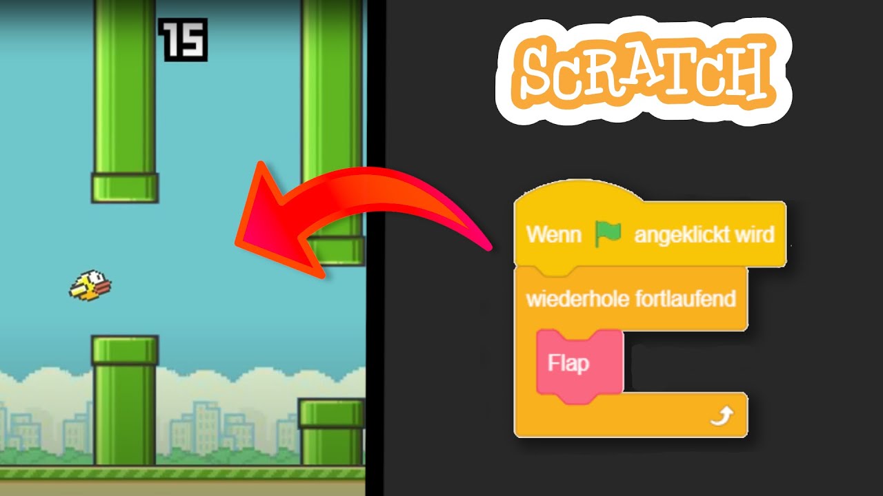 Flappy Bird in Scratch 6 Minuten Tutorial! | Geddon Programmiert