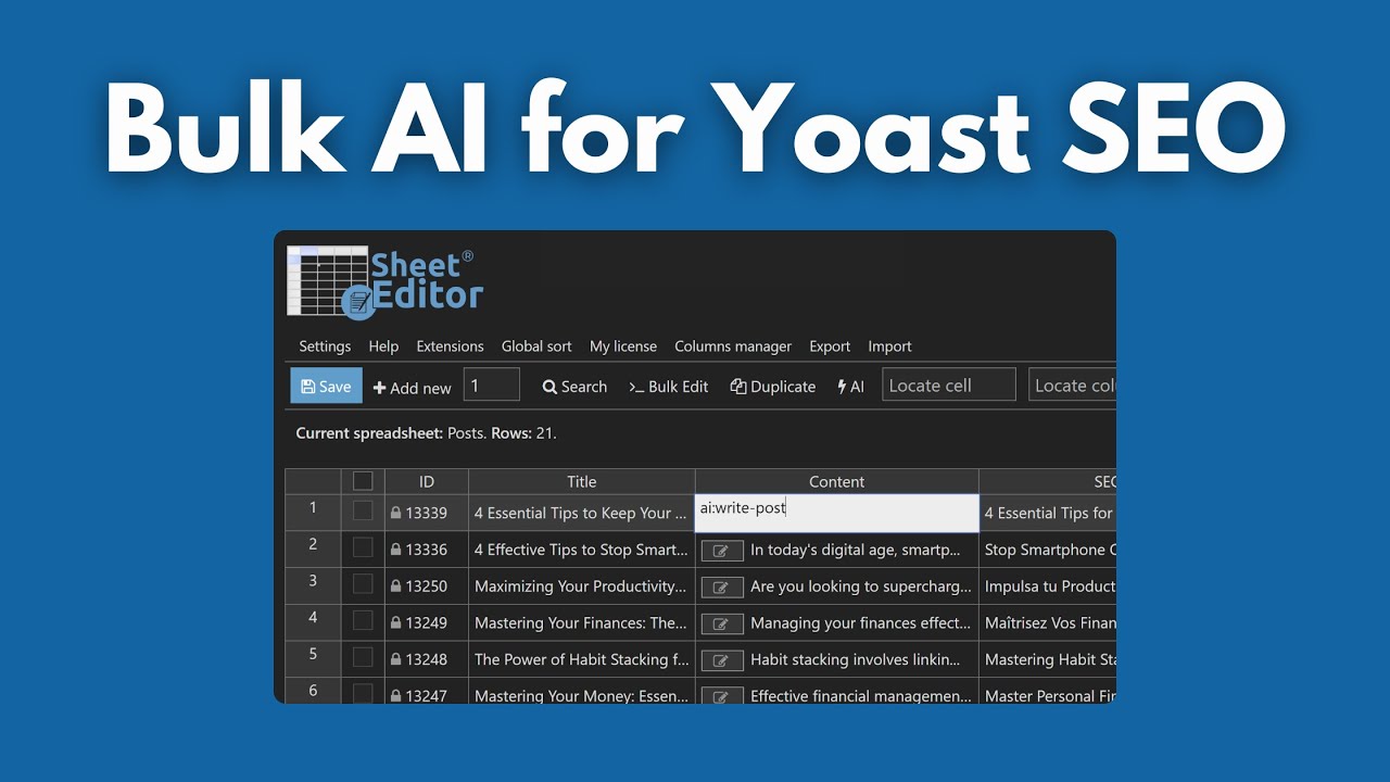 How to Bulk Generate Yoast SEO Titles & Descriptions with AI (WordPress Tutorial)