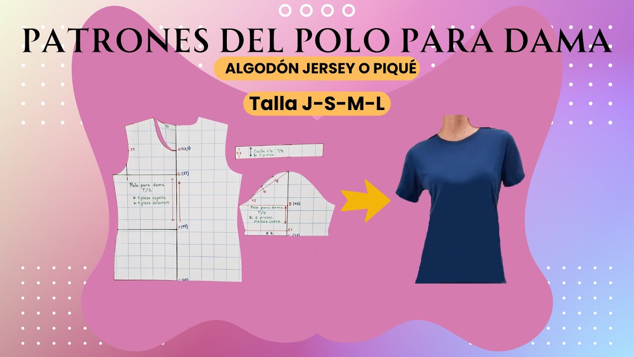 CÓMO REALIZAR LOS PATRONES DEL POLO PARA DAMA (ALGODÓN JERSEY, PIQUÉ)
