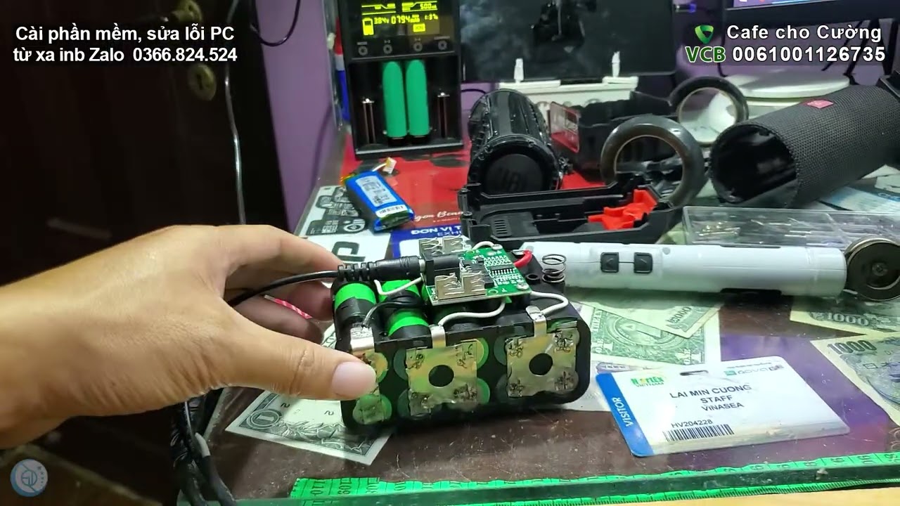 Измерение емкости аккумуляторной батареи 5S 2P для самозакрывающейся дрели.