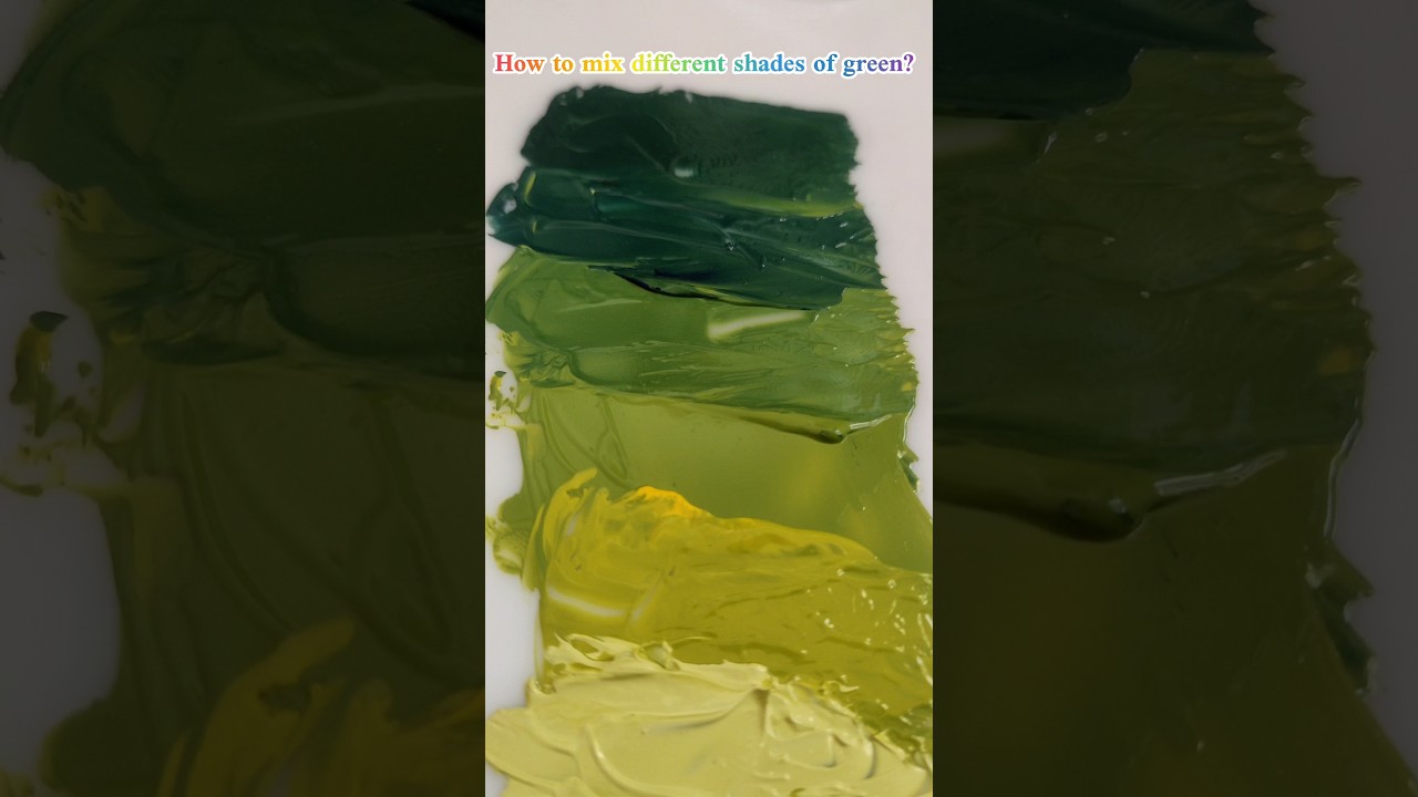 How to mix different shades of green?🤔#art #artist  #oilcolours #oilpainting #green #colourwork