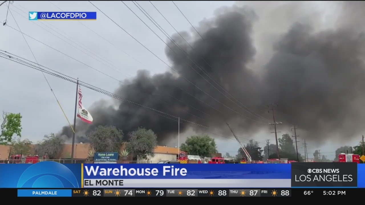 Over 100 firefighters battle Third Alarm fire in El Monte