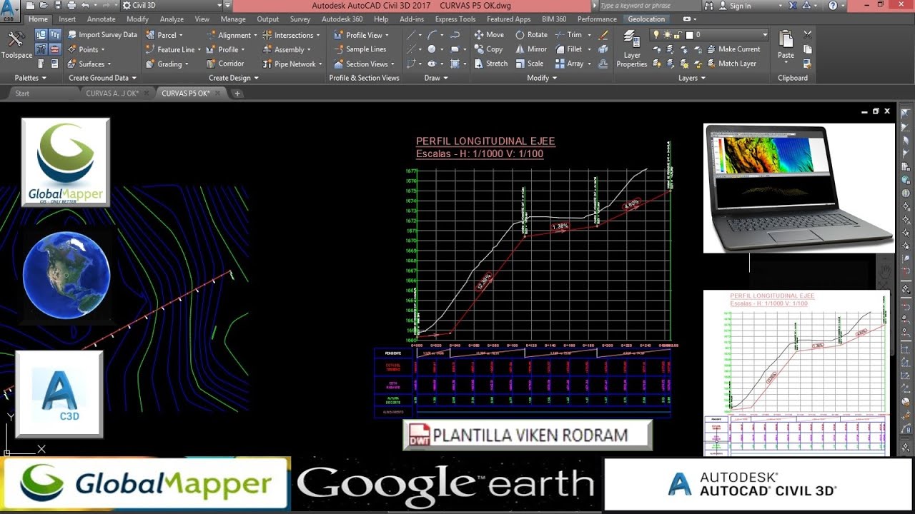 CREAR SUPERFICIES CON GOOGLE EARTH - GLOBAL MAPPER - CIVIL 3D