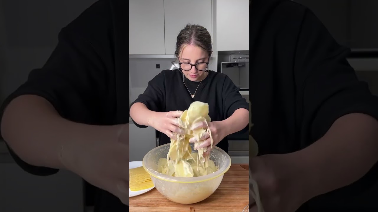 MILHOJAS de PAPA RELLENO de JAM&Oacute;N y QUESO (Receta) #shorts #recetasfaciles