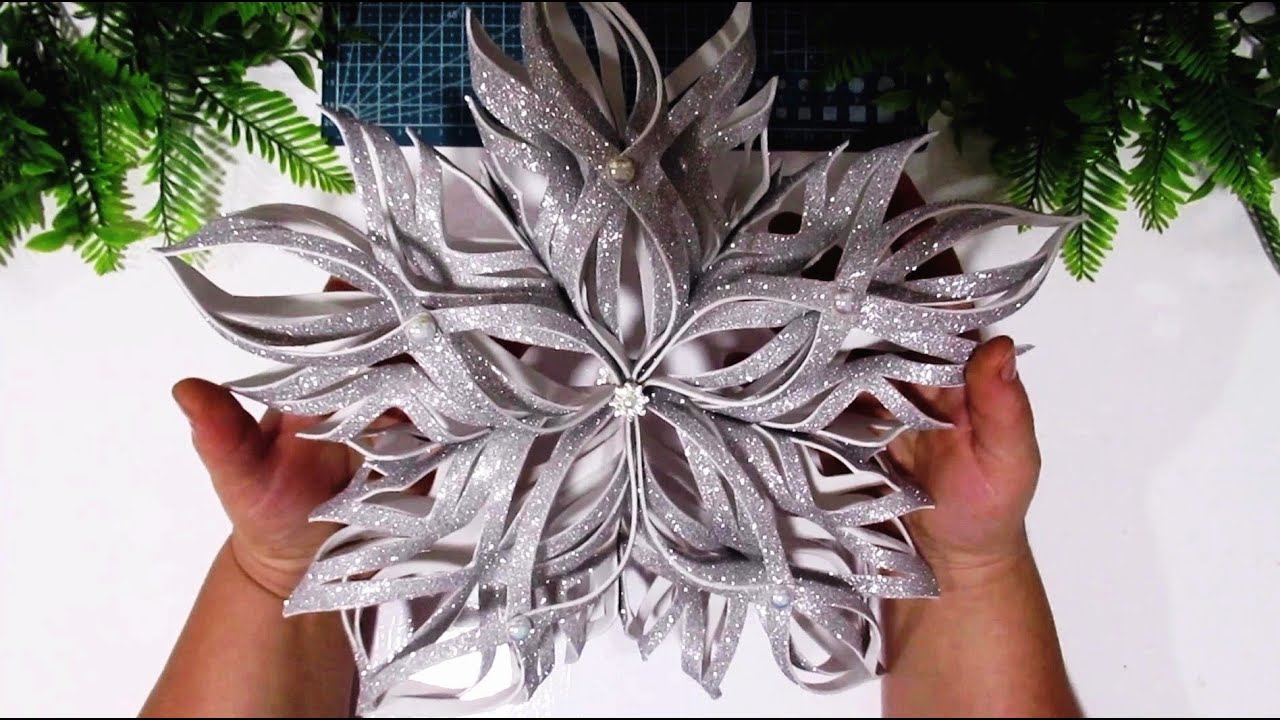 НЕВЕРОЯТНО КРАСИВЫЕ, БОЛБШЫЕ СНЕЖИНКИ ИЗ ФОАМИРАНА. Decoración navideña. DIY