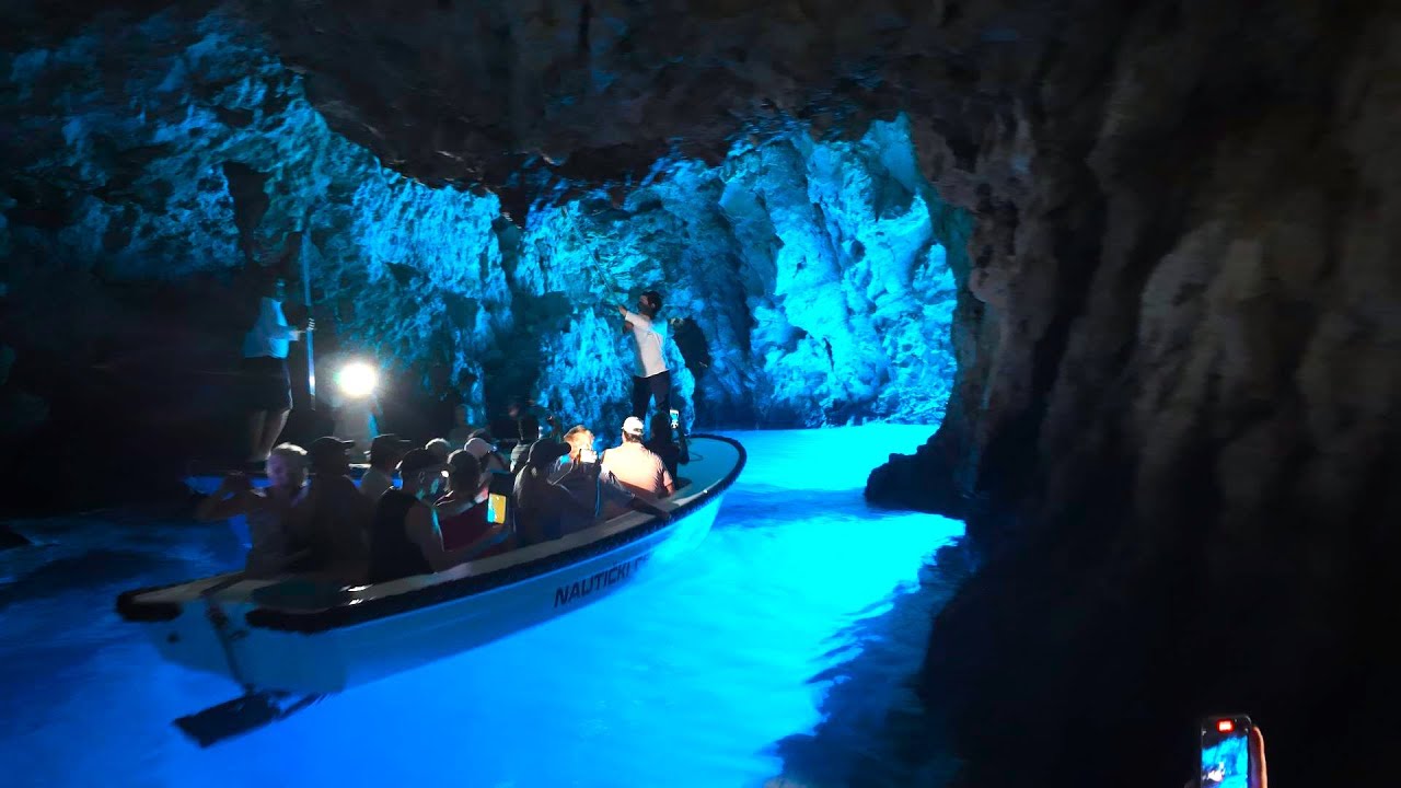 Modra &Scaron;pilja, Blue Cave. Otok Bi&scaron;evo, Croatia 2024