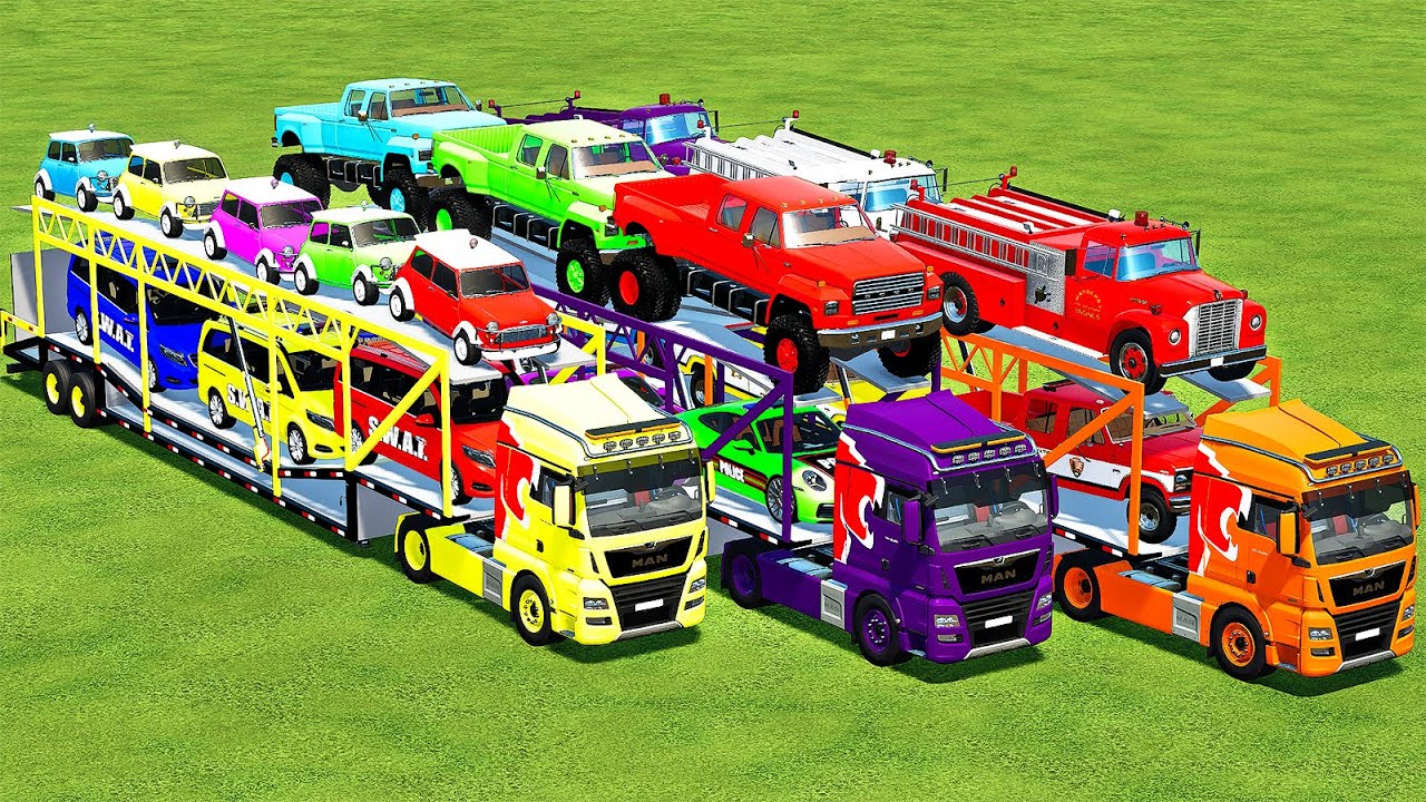 OVERSIZED TRANSPORT CARS TWO LEVEL TRAILERS, MANURE SPREADING & RICE PLANTING! Farming Simulator 22
