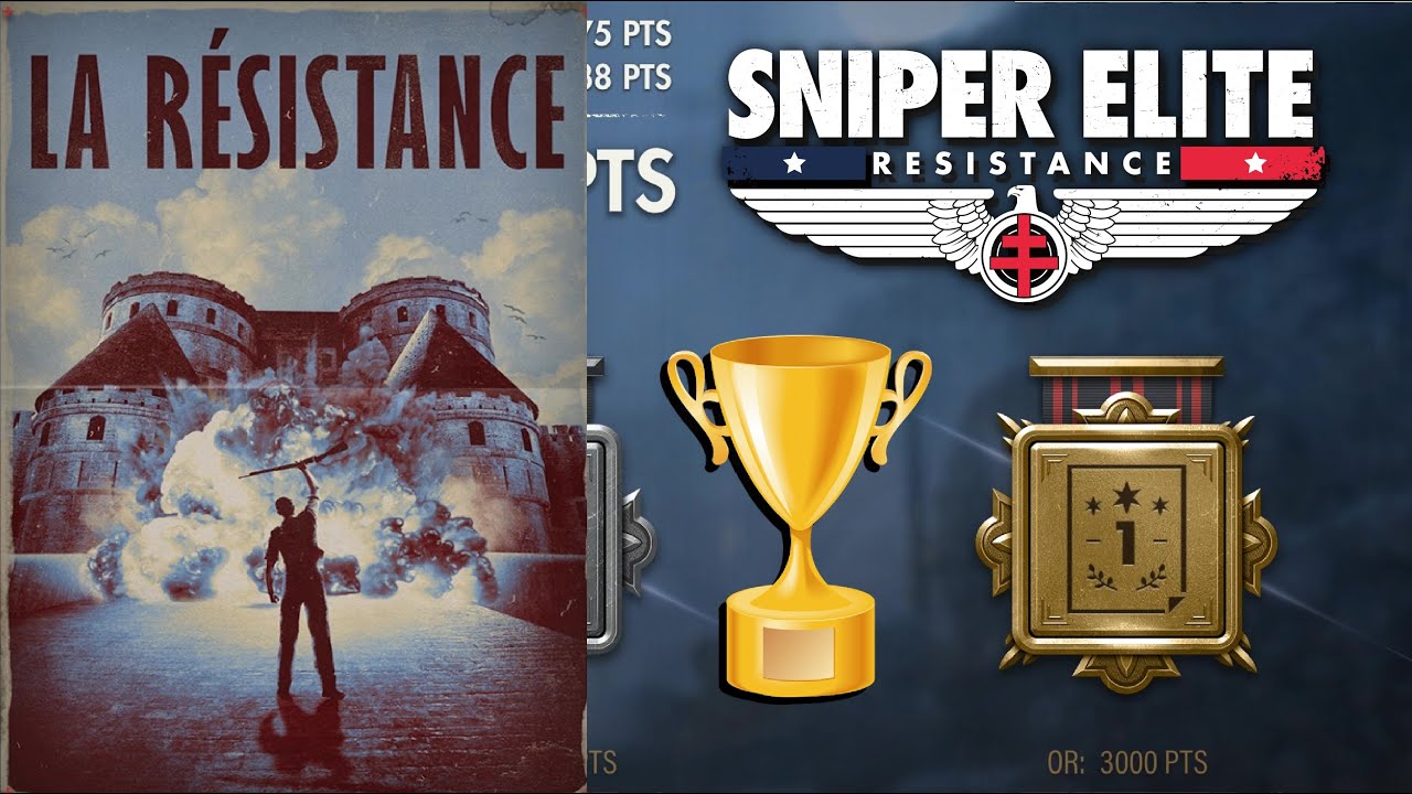 Défi 1 PROPAGANDE - FURTIVITÉ LA RESISTANCE Difficulté Authentique OR - SNIPER ELITE RESISTANCE