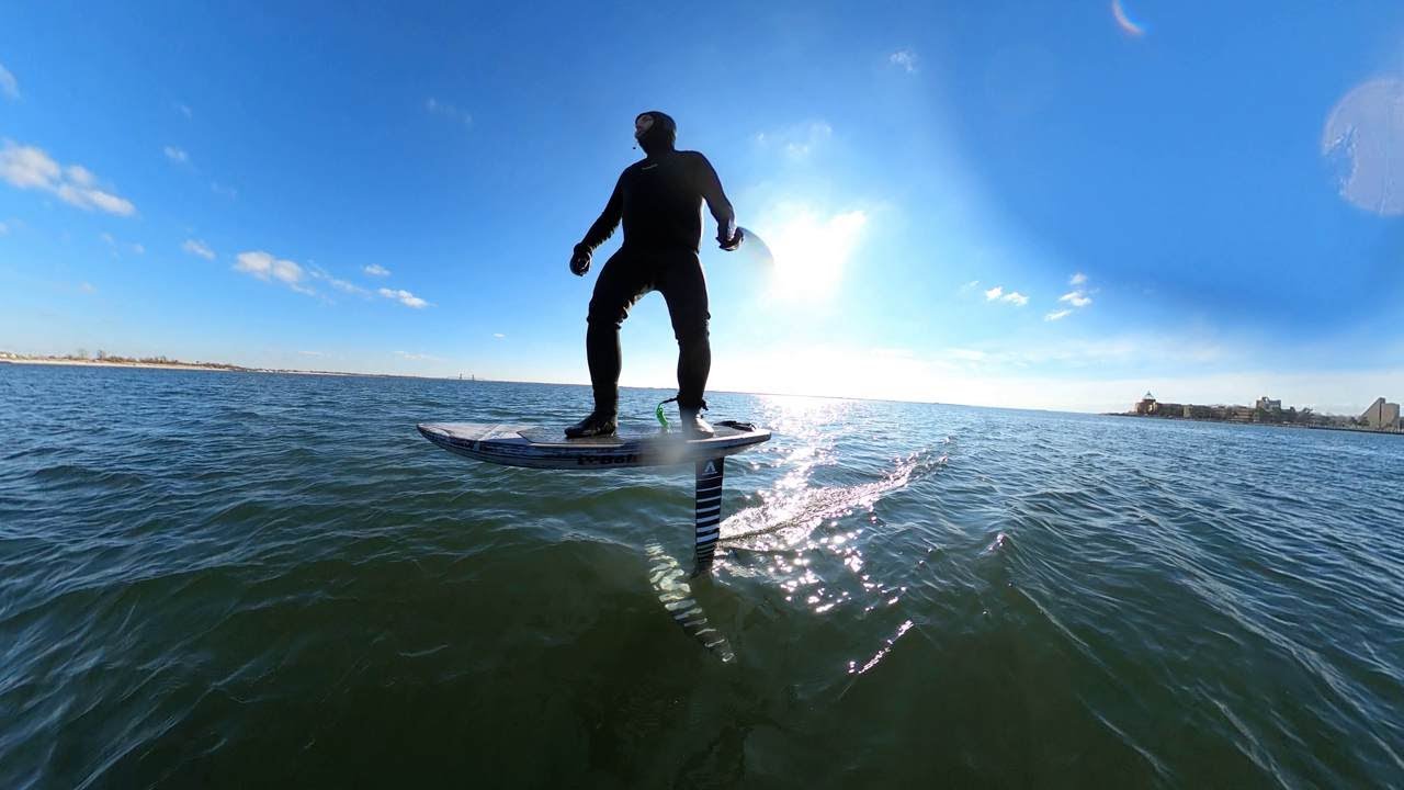 Foil Drive Fusion surfing at Plumb Beach - Brooklyn, New York