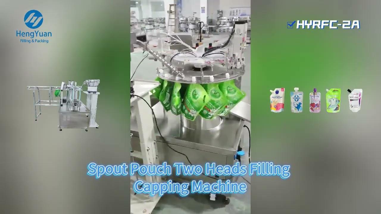 Automatic Spout Pouch  Two Heads Filling Capping Machine HYRFC-2A