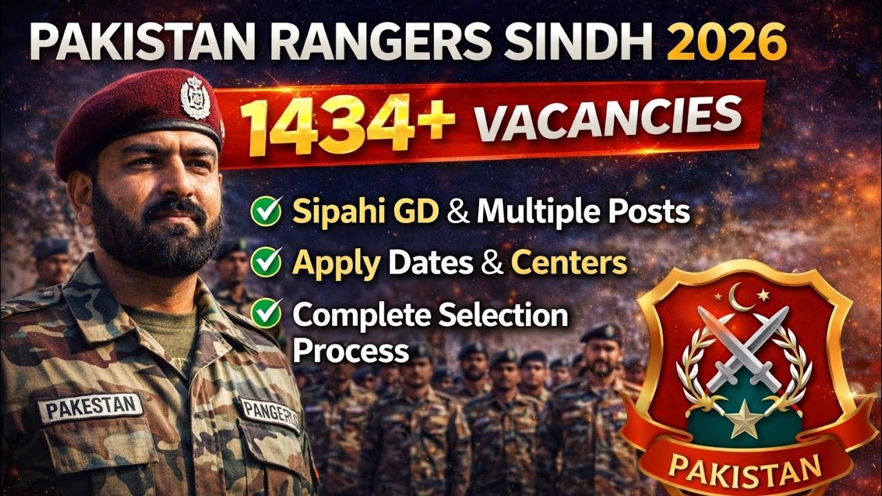 Pakistan Rangers Sindh Jobs 2026 | Sipahi GD, Clerk & Other Posts | complete Details#rangers #job 