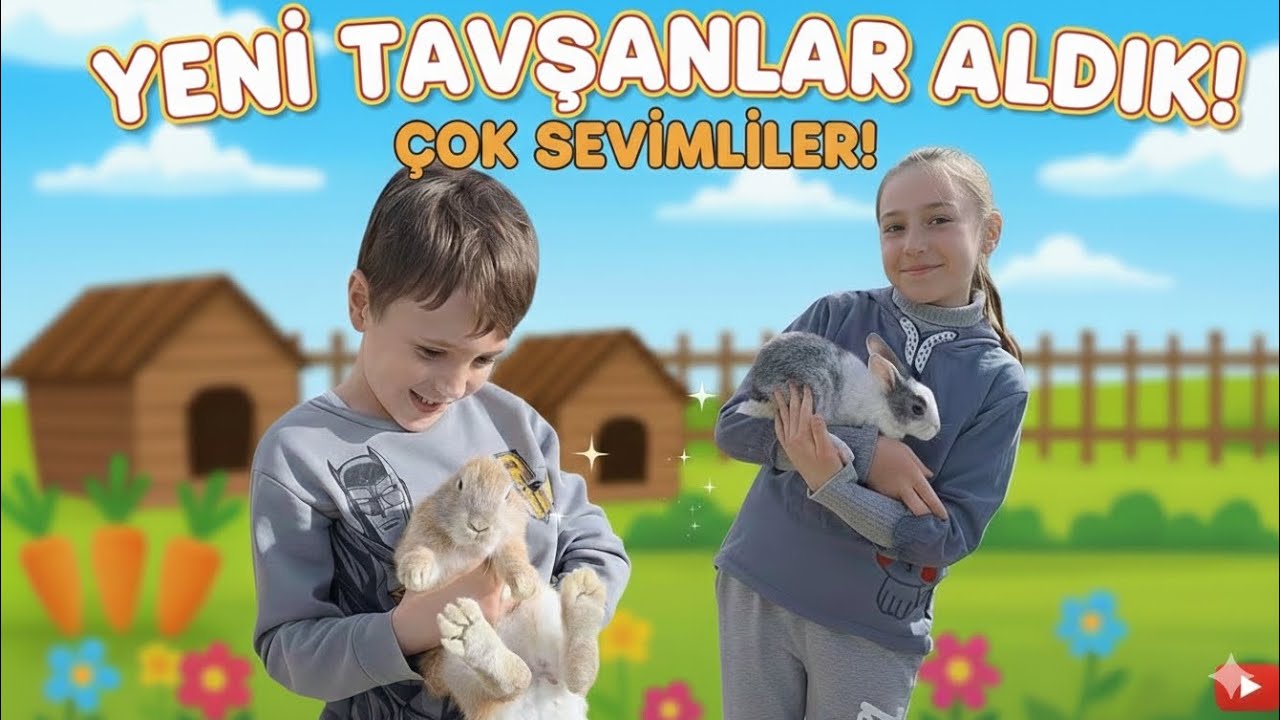 Tavşan aldık 🐇🐰 4 tane tavsana nasıl bakılır 😱 !!!??? Gökçe ile umut 
