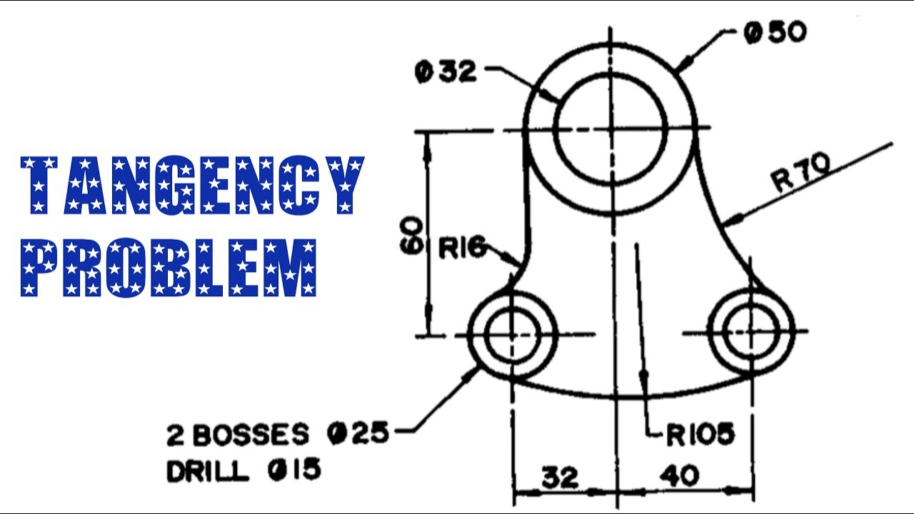 TANGENCY PROBLEM 8 || Tangency || Tangency problems || Engineering drawing || Technical drawing