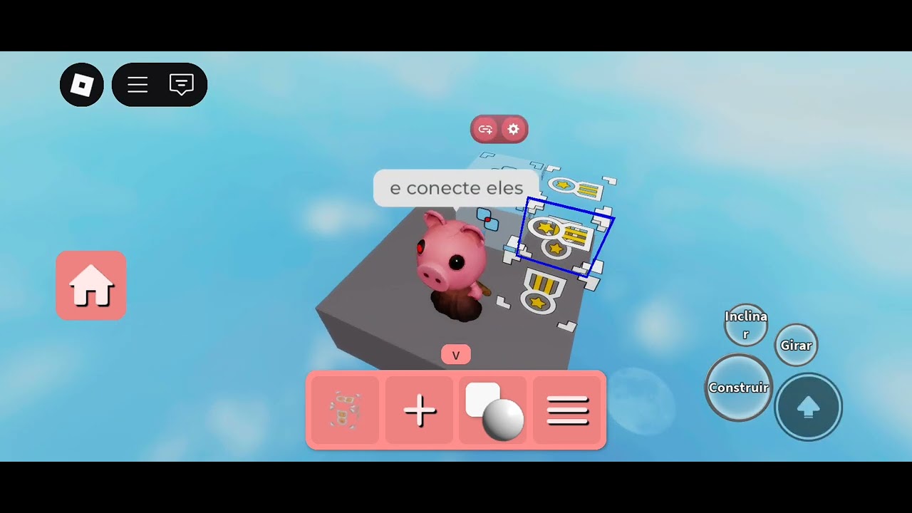 como usar o bloco de emblema no Piggy build mode