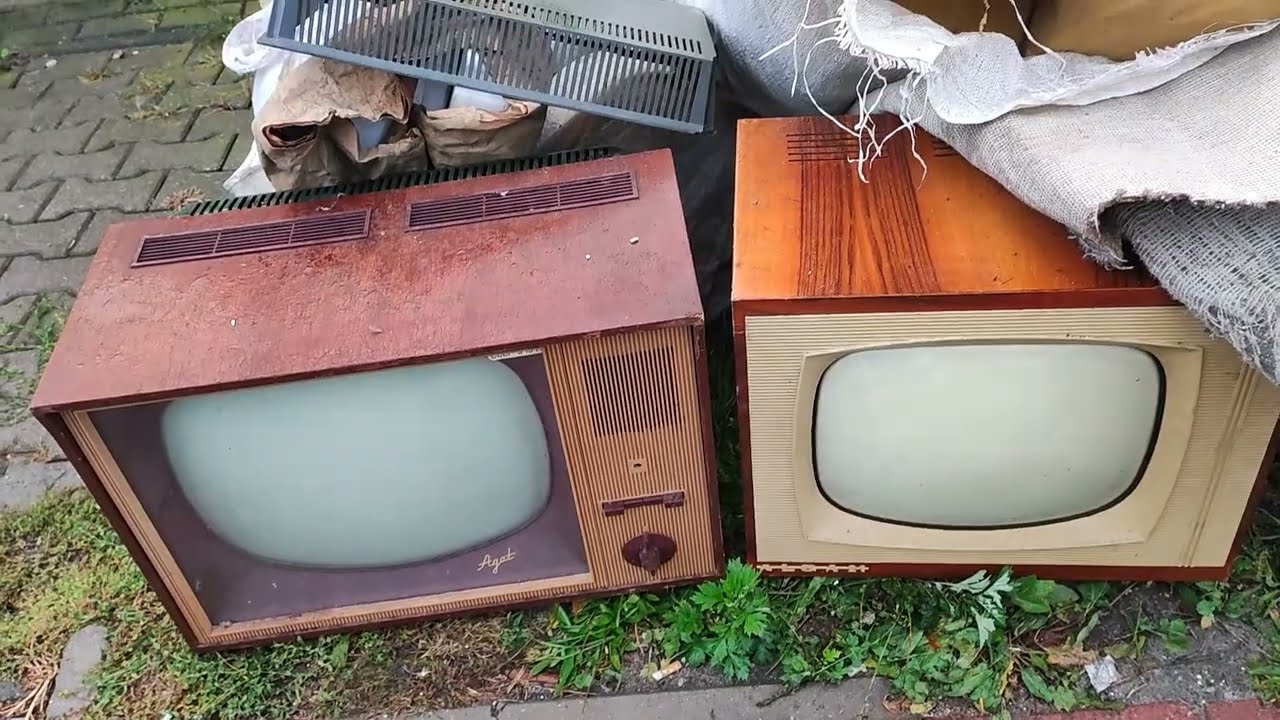 Znalazłem dwa bardzo stare telewizory i piękny obraz !!!. Znaleziska na wystawkach w Polsce.