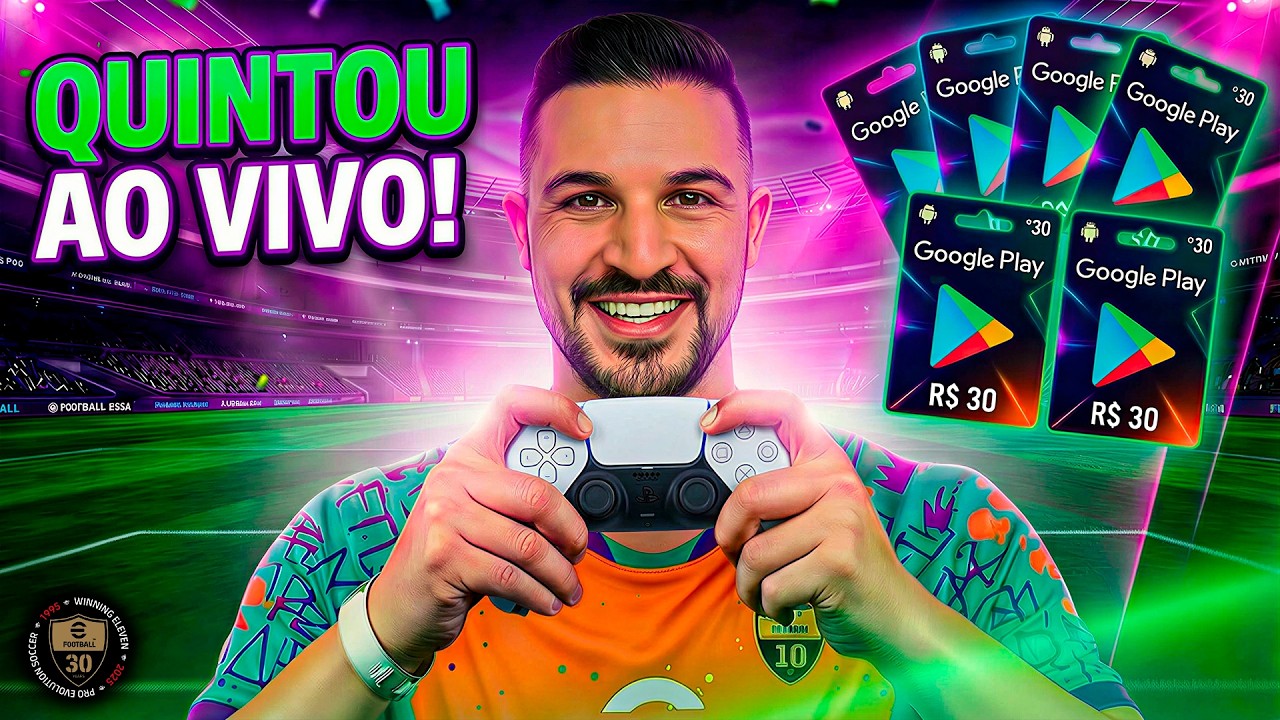 🚨QUINTOU AO VIVO NO EFOOTBALL 2026 MOBILE, JOGANDO COM GAMEPAD + AVALIAÇÃO DE TIMES + GIFTS GRÁTIS