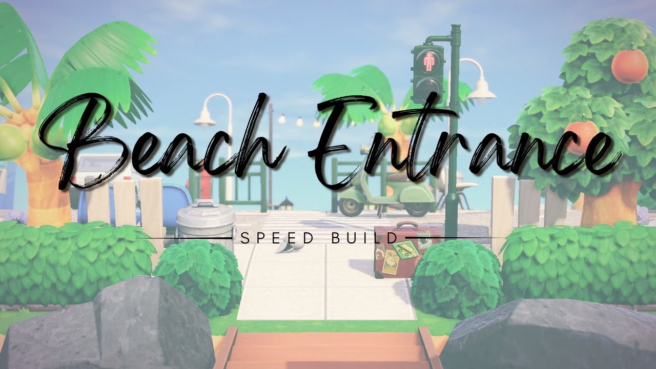 Beach Island Resort Entrance ACNH Speed Build // Animal Crossing | New Horizons