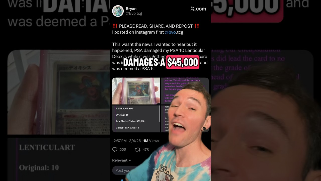 PSA damages a $45,000 card! #pokemoncards #pokemontcg #pokemon