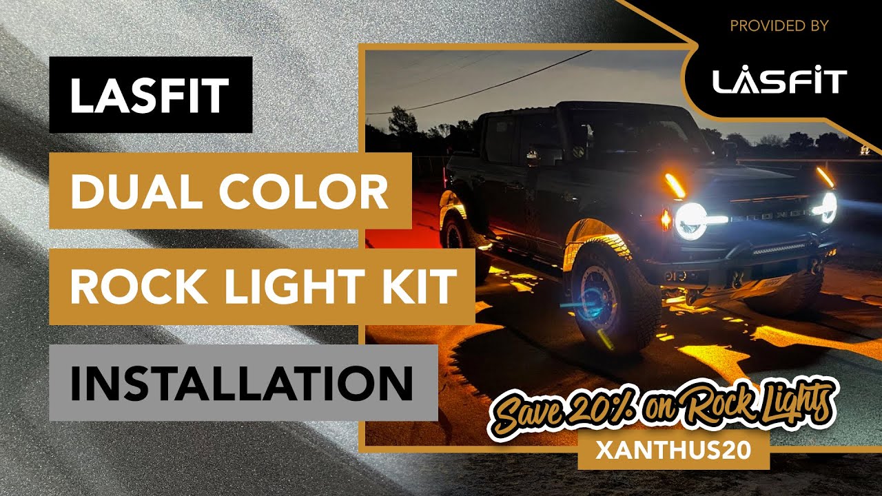 Как установить комплект двухцветных фар Switchback Rock Lights от LASFIT — Ford Bronco 2021+