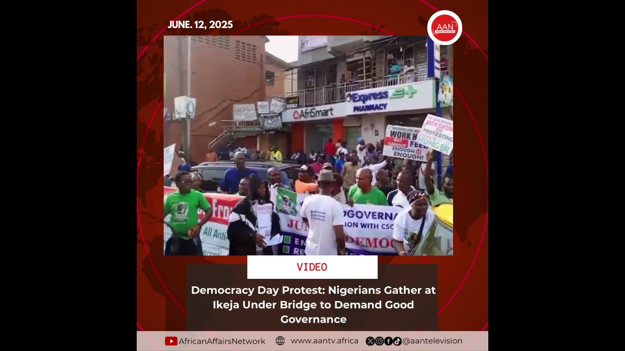 Democracy Day Protest: Nigerians Gather at Ikeja Under Bridge to Demand Good Governance