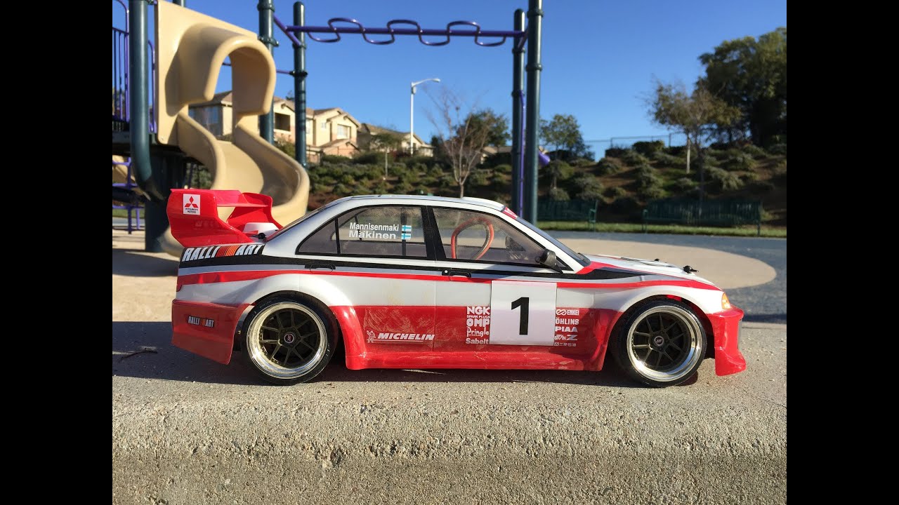 HPI E10 drift RC 1:10 scale - Mitsubishi WRC Evolution V 200mm body