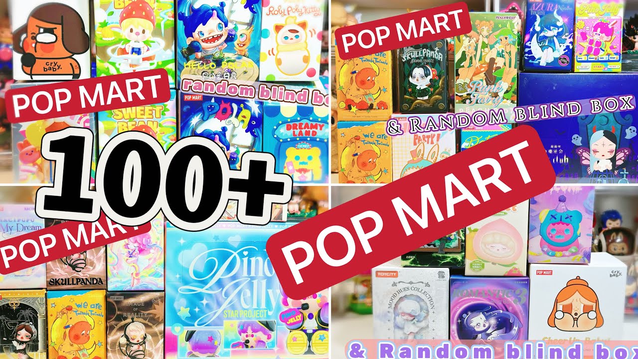 100+ POP MART & Random blind box unboxing | skull panda | Hacipupu | shinwoo | crybaby and more