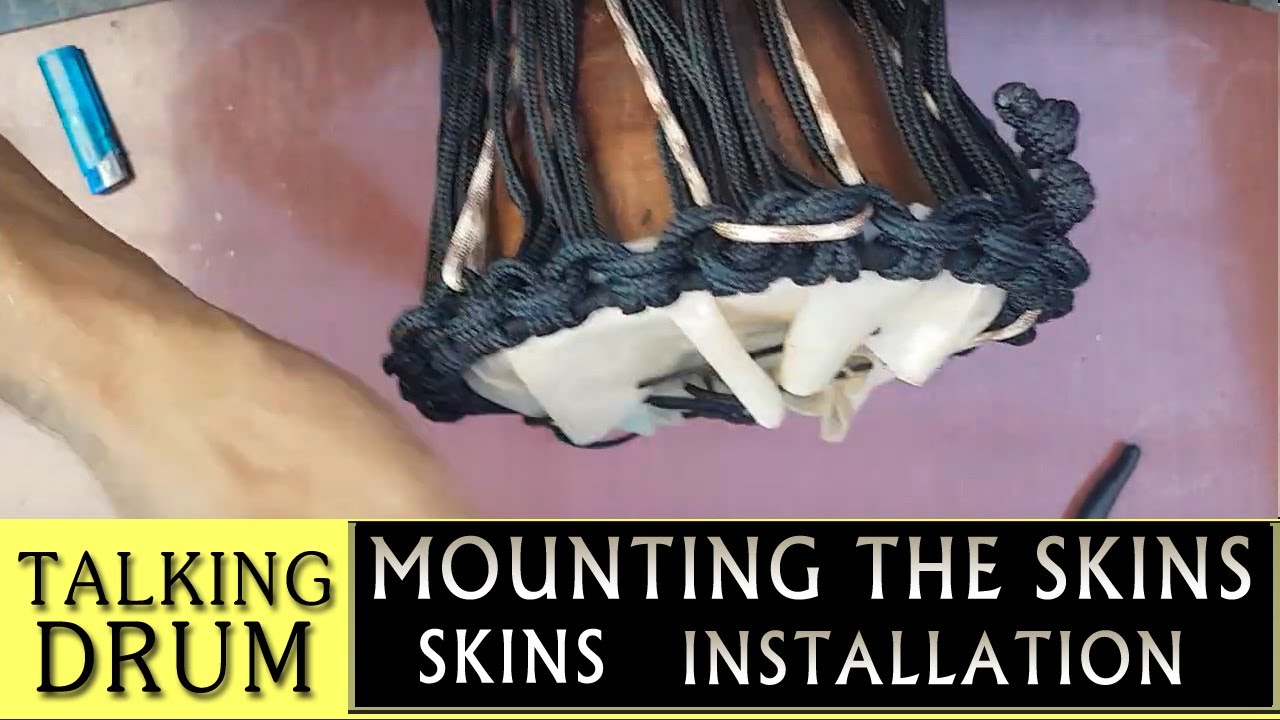 Installing Goat Skin on the Talking drum - Talking Drum - Part 5    Assembling / Repair / Rehead