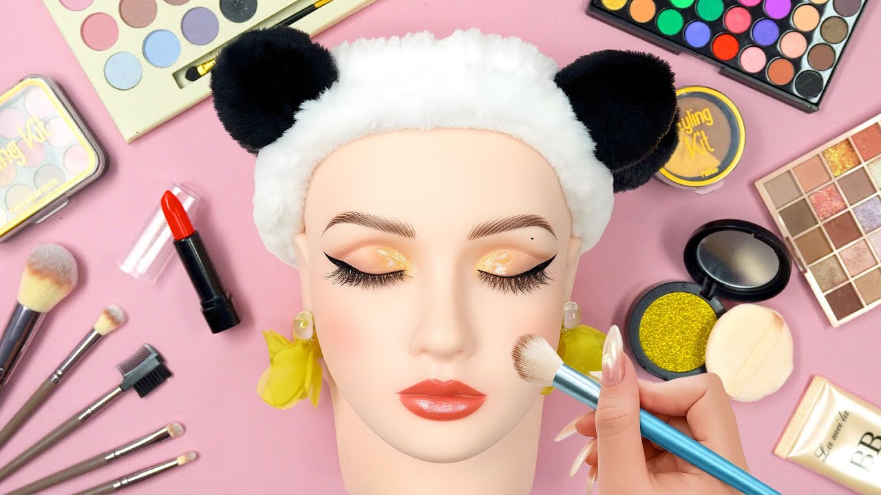 🎀 Harley Quinn Makeup ASMR on Mannequin 💄  No Talking, Satisfying & Relaxing