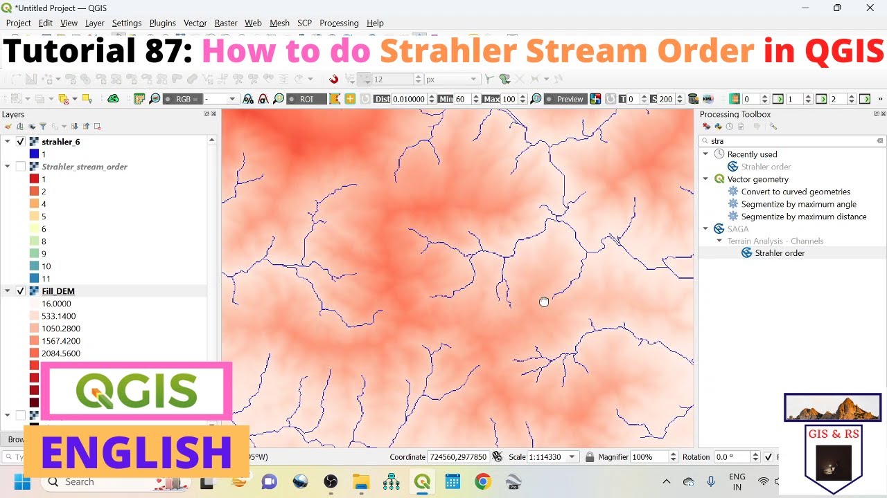 How to do Strahler Stream Order in QGIS