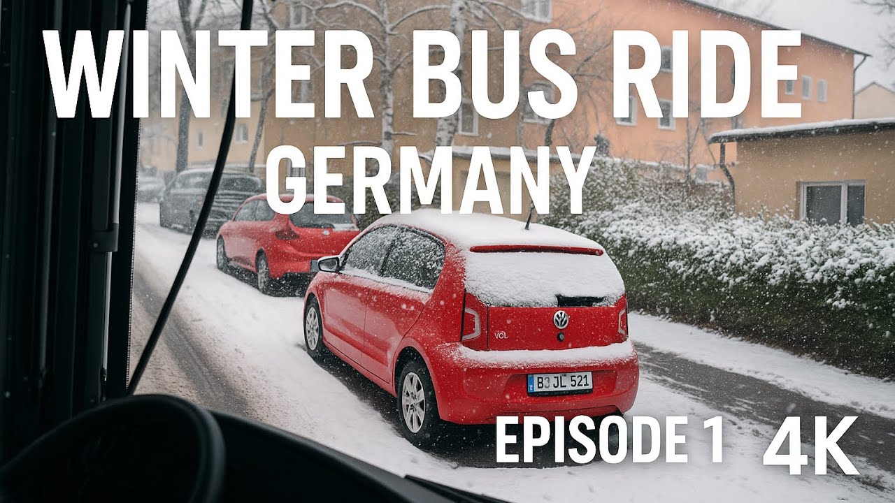 Winter Bus Ride in Germany ❄️ 4K Snowy City Streets (Episode 1)