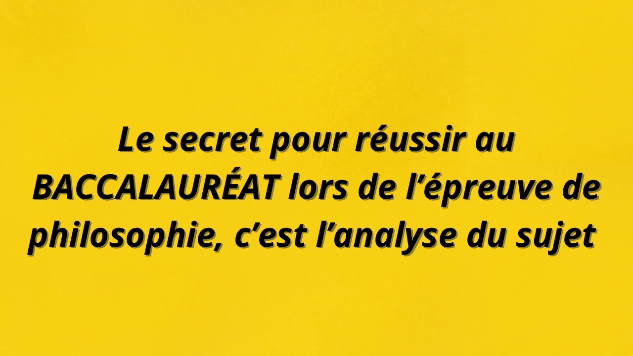 Comment DÉMARRER tous les SUJETS DE PHILOSOPHIE- Méthodologie PHILOSOPHIE Dissertation BAC