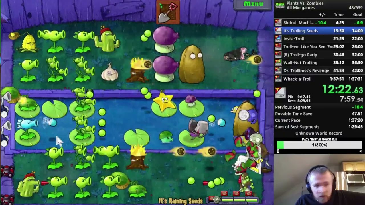 [PB] PvZ - All Minigames Speedrun in 1:36:56