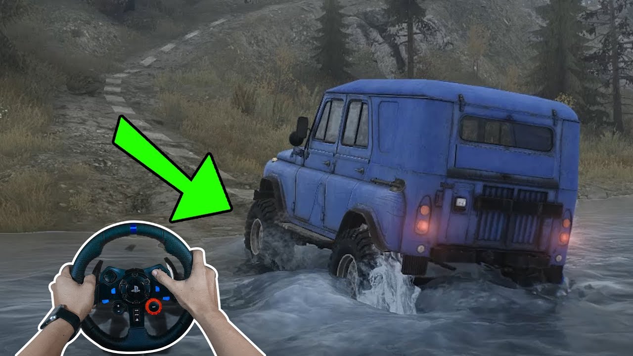 Climb a hill - Spintires  MudRunner - Logitech g29 gameplay