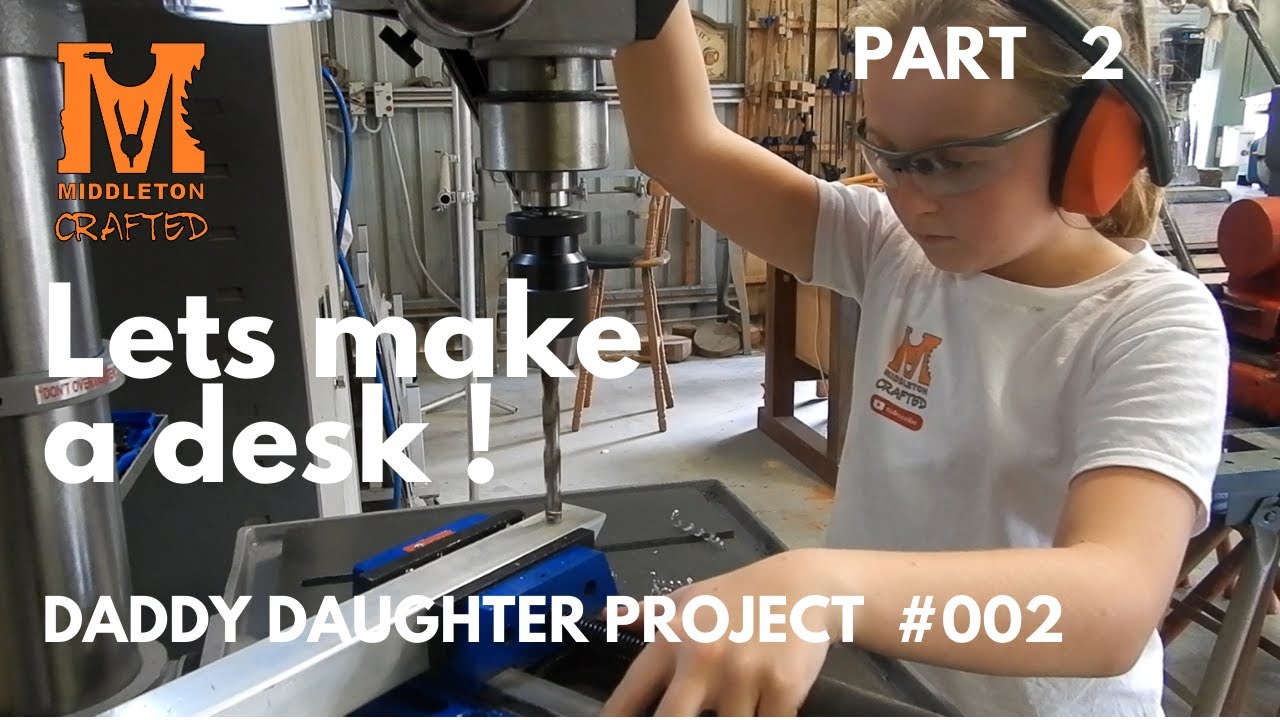 COVID PROJECT! Handmade Live Edge Desk - DIY Woodworking Project - Daddy Daughter 