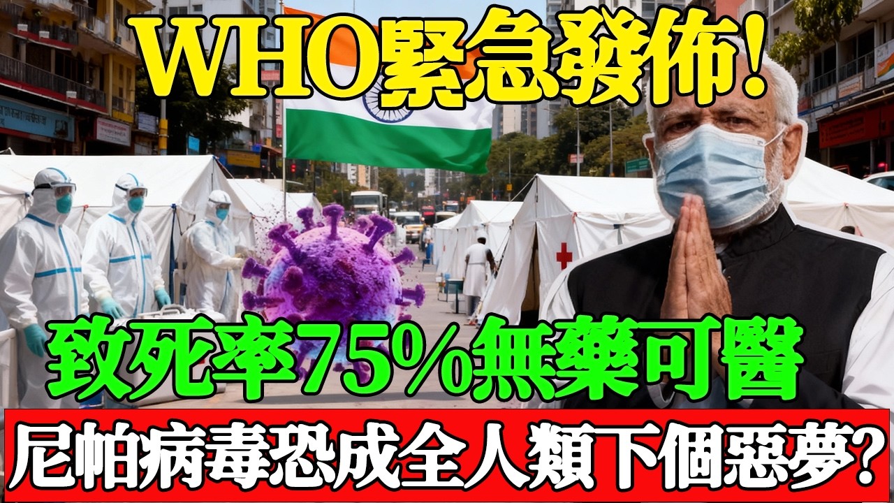 比新冠狠20倍！致死率75%無藥可醫，尼帕病毒恐成全人類下個惡夢？#尼帕病毒 #NipahVirus #印度疫情#致死率75#熱門 #印度